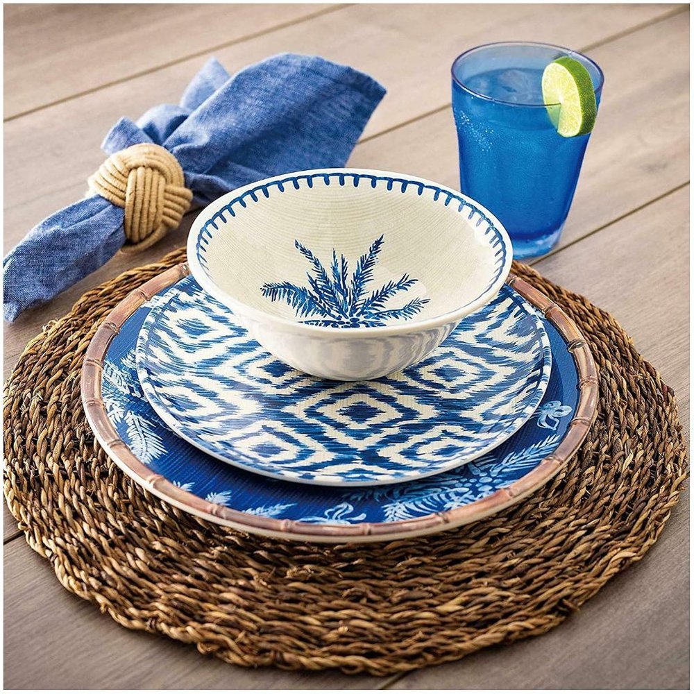 Member'sMark 18-Piece Melamine Dinnerware Set Ikat